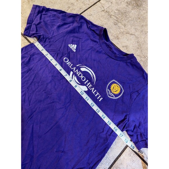 Orlando City Soccer T Shirt Shea #20 Adidas Sz Large 14 16 Purple Youth Cotton - Picture 3 of 11